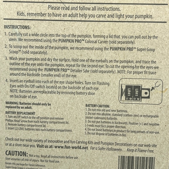 NEW‎ Pumpkin Pro Green Flashing Eyeballs Halloween Pumpkin Decoration - Picture 8 of 9